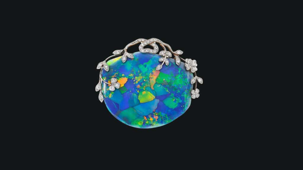 Broche opale noire australie