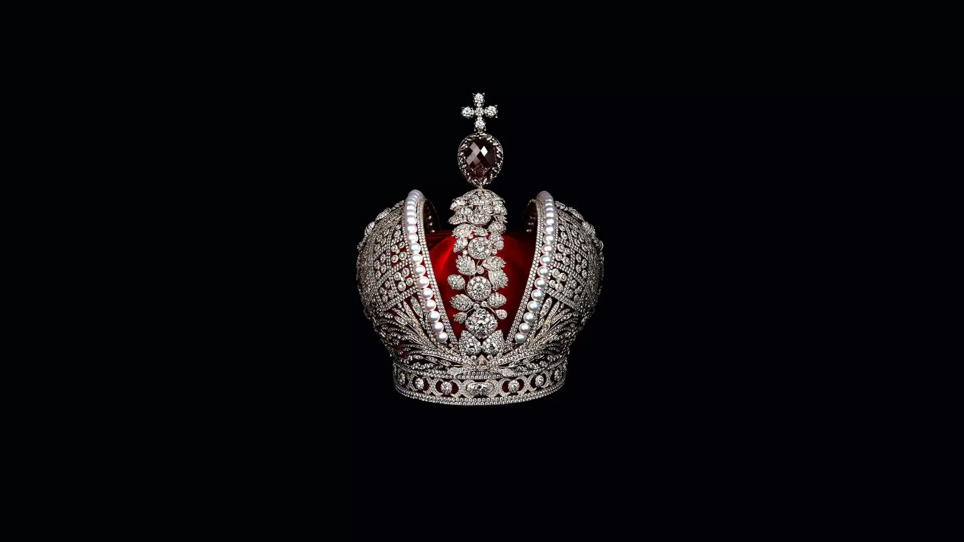 Broche Russe Style Tsar - Époque Vintage, Dorée Avec Faux Diamants En Alliage