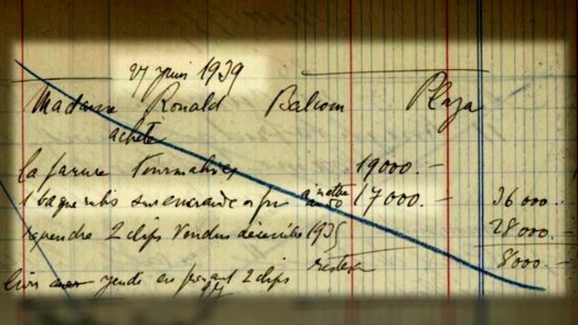 Le bon de commande de la bague dans les archives d'Olivier Baroin