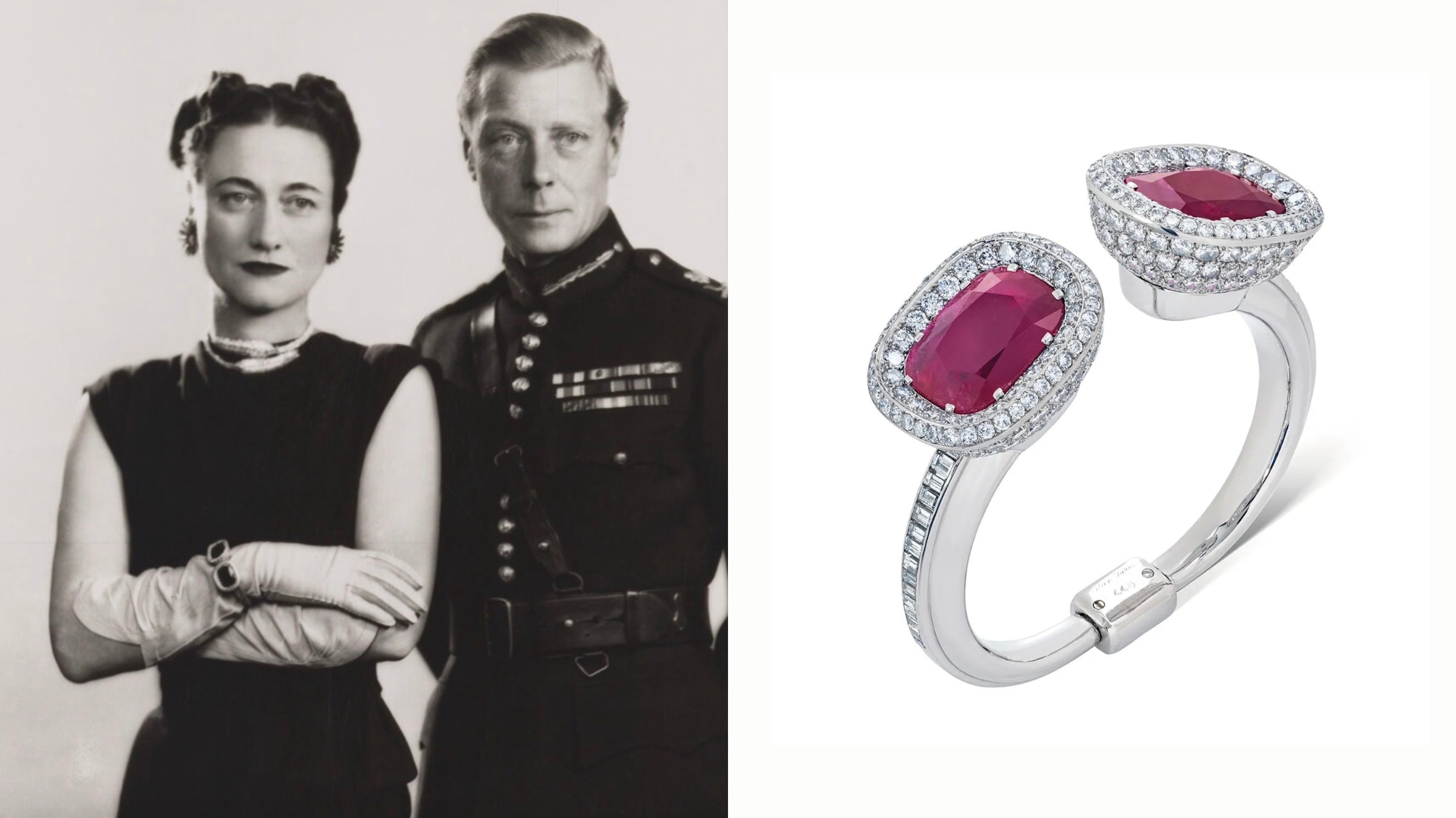 Cartier bracelet set with rubies and diamonds for Wallis Simpson, Duchess of Windsor